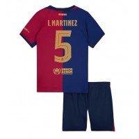 Camisa de Futebol Barcelona Inigo Martinez #5 Equipamento Principal Infantil 2024-25 Manga Curta (+ Calças curtas)